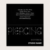 Piercing Salon Termin Visitenkarte Visitenkarten (Außenseite Aufgefaltet)