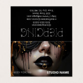 Piercing Salon Termin Visitenkarte Visitenkarten (Außenseite Aufgefaltet)