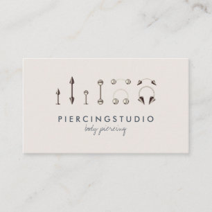 Piercing-Schmuckstudio Navy Elfenbein Visitenkarte