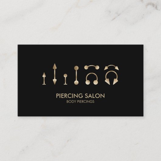 Piercing Specialist Golden Visitenkarte (Vorderseite)