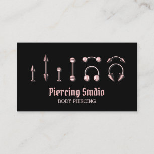 Piercing Specialist Modern Black Pink Visitenkarte