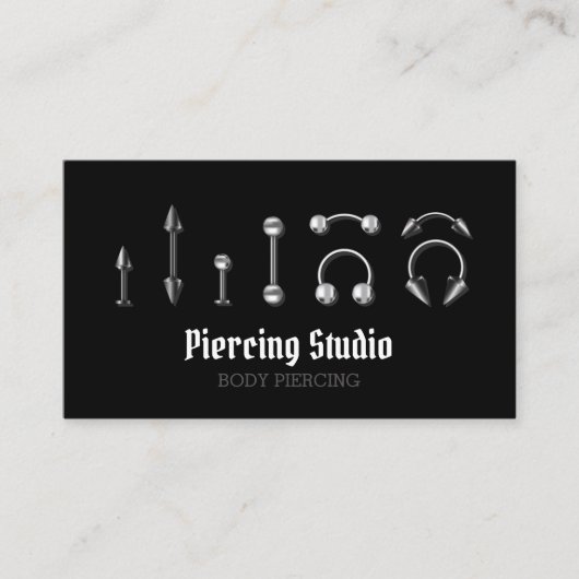 Piercing Specialist Modern Visitenkarte (Vorderseite)