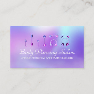 Piercing-Spezialist Hologramm pink Visitenkarte