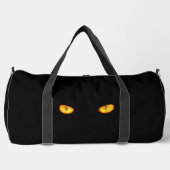 Piercing Stare Golden Eyes Black Cat mit dem Namen Duffle Bag (Vorderseite)