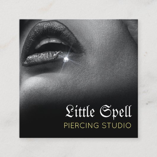 Piercing Studio Tattoo Piercing Spezialist Quadratische Visitenkarte (Vorderseite)