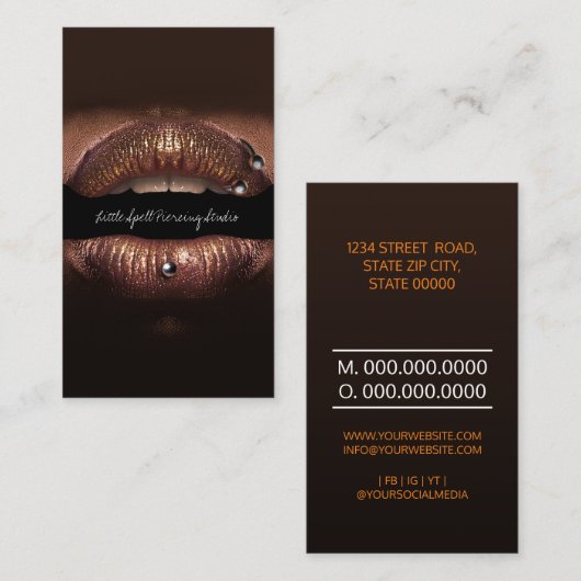 Piercing-Studio Tattoo Piercing-Spezialist Visitenkarte (Vorne/Hinten)