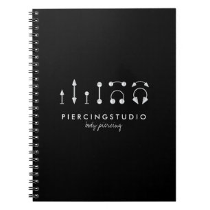 Piercing Tattoo Studio Black Laden Notizblock