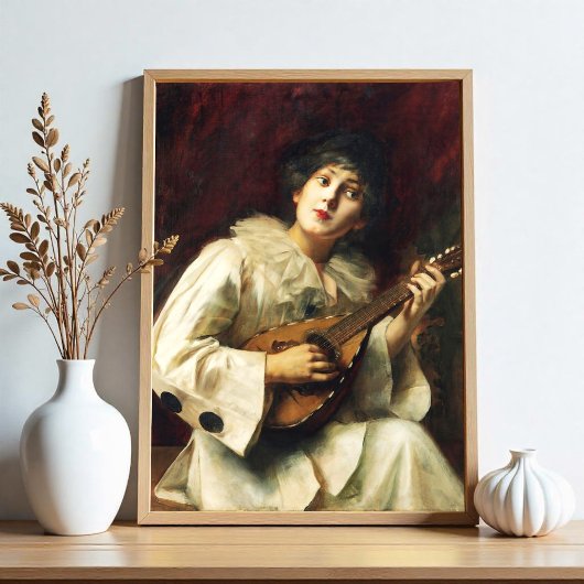 Pierette, die Lute spielt, Poster