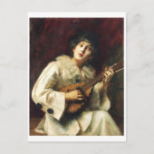 Pierette Playing The Lute von Paul De La Boulaye Postkarte (Vorderseite)