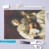 Pierette Playing The Lute von Paul De La Boulaye Seidenpapier (Handwerk)