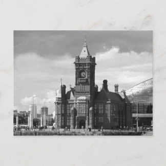 Pierhead Gebäude, Cardiff, Wales, UK (B&W) Postkarte