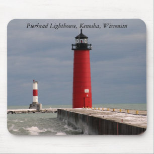 Pierhead Leuchtturm, Kenosha, Wisconsin Mousepad