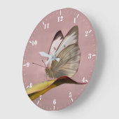 Pieris Garden White Schmetterling Große Wanduhr (Winkel)