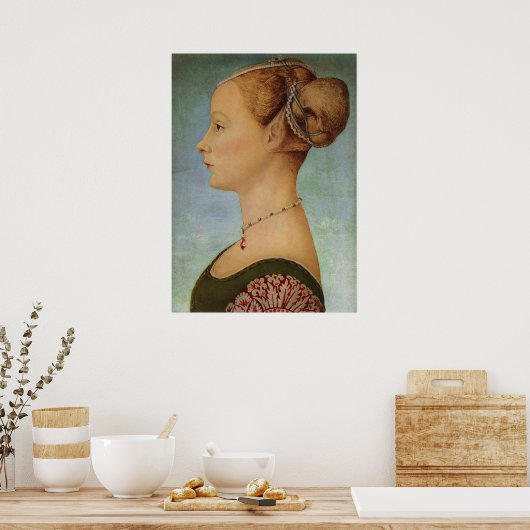 Piero del Pollaiuolo, Portrait einer jungen Frau Poster (Küche)