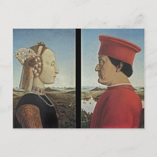 Piero Francesca - Portraits Federico da Montefeltr Postkarte (Vorderseite)
