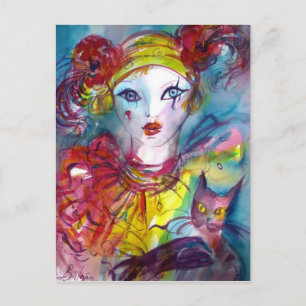 Piero mit Venezianischen Masquerade Postkarte