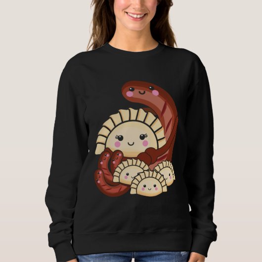 Pierogi and Kielbasa Poland Traditional Food Pun P Sweatshirt (Vorderseite)