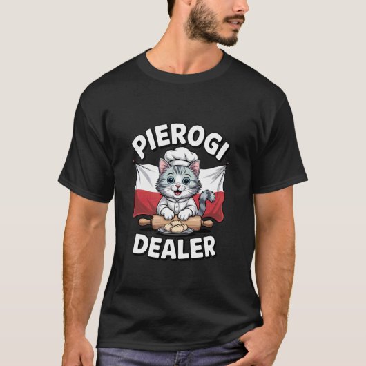 Pierogi-Händler Katze Polnische Wurzeln Essen T-Shirt (Vorderseite)