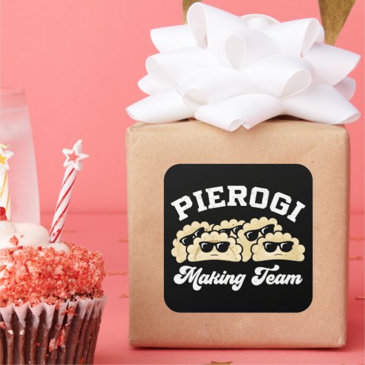 Pierogi Making Team Pierogi Maker Food Polnisch Quadratischer Aufkleber (Party)