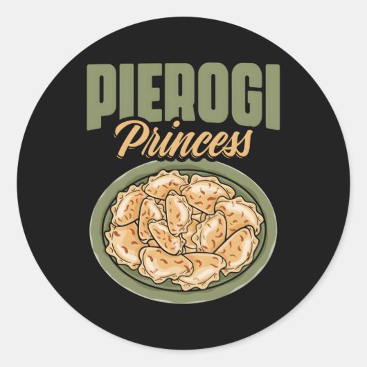 Pierogi Princess Polnische Küche Polnischer Lebens Runder Aufkleber (Vorderseite)