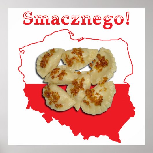 Pierogi Smacznego Polo Karte Poster (Vorne)