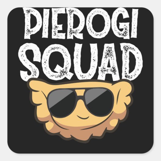Pierogi Squad Polish Food Polen Funny Quadratischer Aufkleber (Vorderseite)