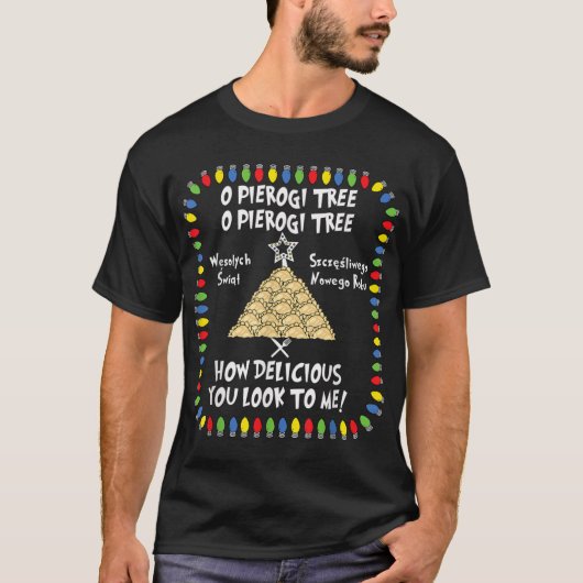 Pierogi Tree Polnisches Weihnachtsfest T-Shirt (Vorderseite)