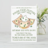 Pierogies mit Sour Cream Polnisches Lebensmittelfe Einladung (Stehend Vorderseite)