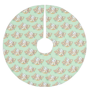 Pierogies Potato Dumplings Polnische Küche Polyester Weihnachtsbaumdecke