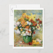 Pierre A Renoir | Bouquet Chrysanthemas Postkarte (Vorne/Hinten)