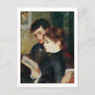 Pierre A Renoir   Couple Reading Postkarte