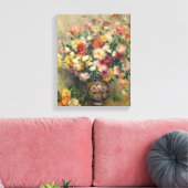 Pierre A Renoir | Dahlias Leinwanddruck (Insitu (Wohnzimmer))