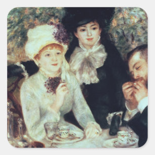 Pierre A Renoir   Das Ende des Mittagessens Quadratischer Aufkleber