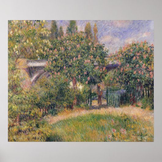 Pierre A Renoir | Eisenbahnbrücke in Chatou Poster (Vorne)