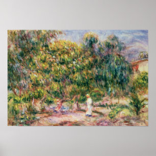 Pierre A Renoir   Frau im Garten von Les Colettes Poster