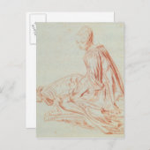 Pierre A Renoir | Frau lächelt Postkarte (Vorne/Hinten)