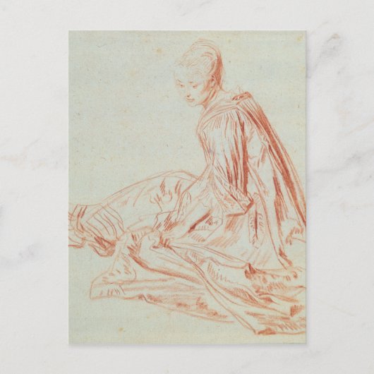 Pierre A Renoir | Frau lächelt Postkarte (Vorderseite)