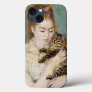 Pierre A Renoir Frau mit Katze iPhone 13 Hülle