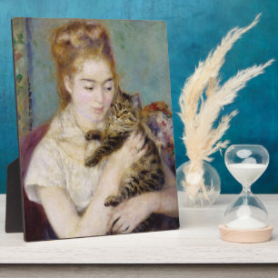 Pierre A Renoir   Frau mit Katze Fotoplatte