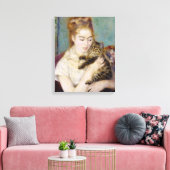 Pierre A Renoir | Frau mit Katze Leinwanddruck (Insitu (Wohnzimmer))