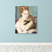 Pierre A Renoir | Frau mit Katze Leinwanddruck (Insitu (Holzboden))