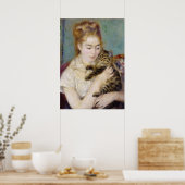 Pierre A Renoir | Frau mit Katze Poster (Küche)