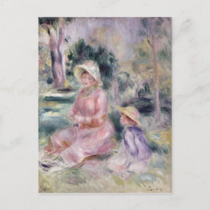 Pierre A Renoir   Frau Renoir und ihr Sohn Pierre Postkarte