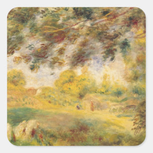 Pierre A Renoir   Frühjahrslandschaft Quadratischer Aufkleber