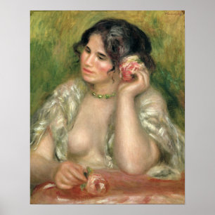 Pierre A Renoir   Gabrielle mit Rose Poster