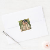 Pierre A Renoir | Gabrielle mit Rose Quadratischer Aufkleber (Umschlag)