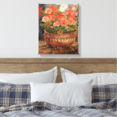 Pierre A Renoir | Geranien in einem Kupferbecken Leinwanddruck (Insitu (Schlafzimmer))