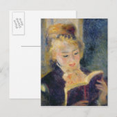 Pierre A Renoir | Girl Reading Postkarte (Vorne/Hinten)