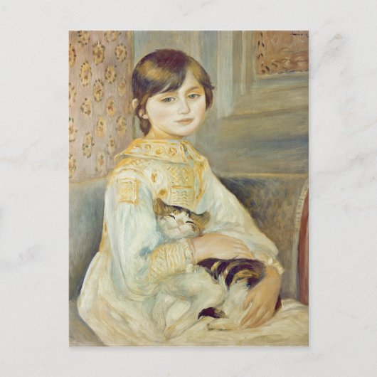 Pierre A Renoir | Julie Manet mit Cat Postkarte (Vorderseite)