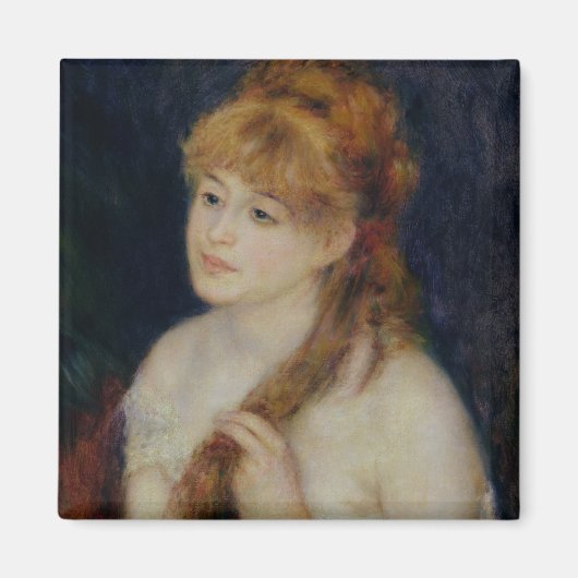 Pierre A Renoir | Junge Frau, die sich die Haare h Magnet (Vorne)